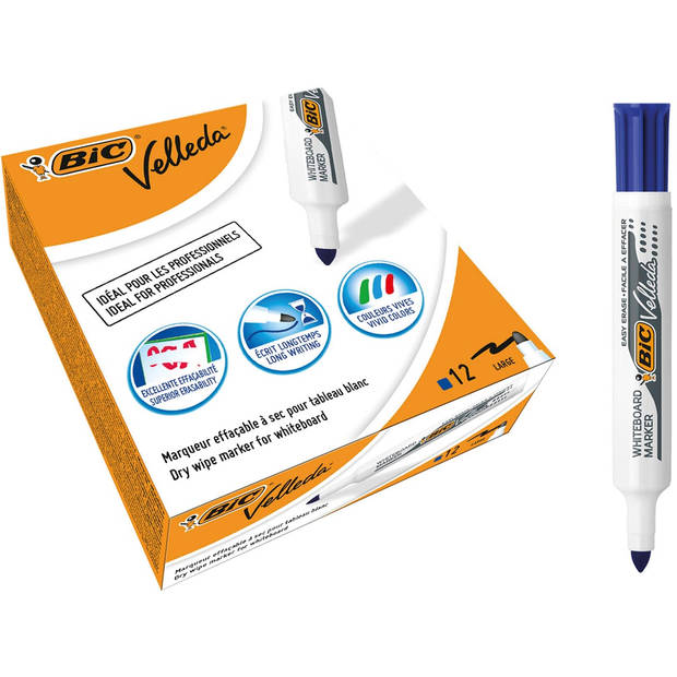 Bic whiteboardmarker Velleda 1711 blauw 12 stuks