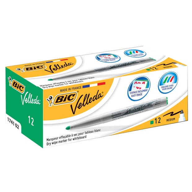 Bic whiteboardmarker Velleda 1741 groen 12 stuks