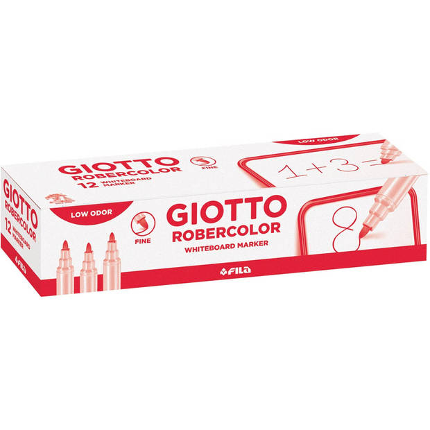 Giotto Robercolor whiteboardmarker fijn, ronde punt, rood 12 stuks