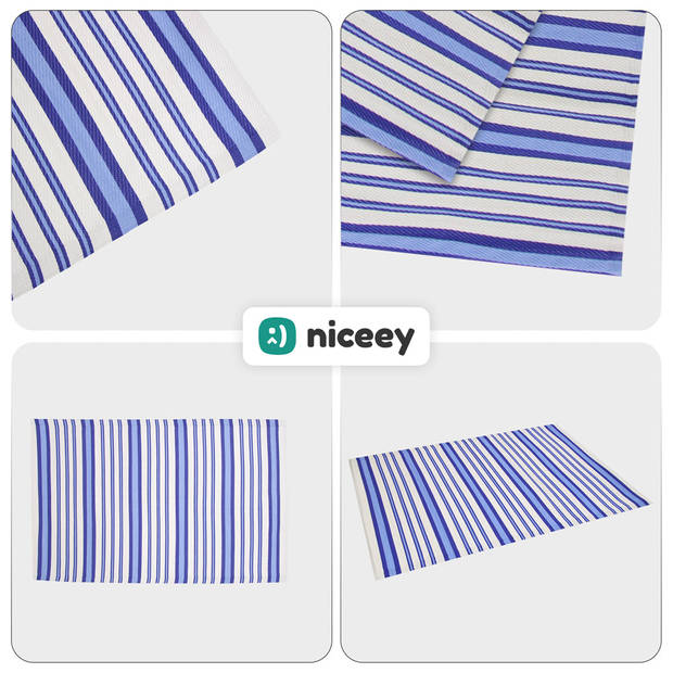 Niceey Buitenkleed - Tuintapijt - 160x230cm - Blauw/Wit