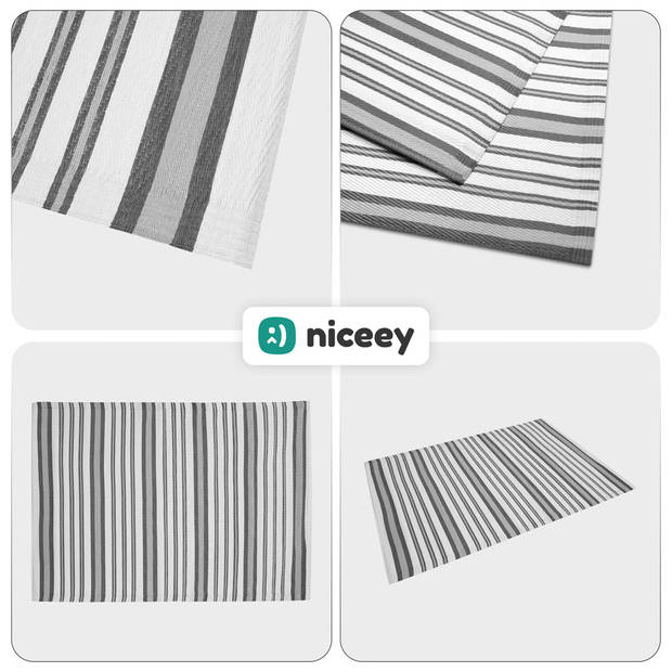 Niceey Buitenkleed - Tuintapijt - 160x230cm - Grijs/Wit