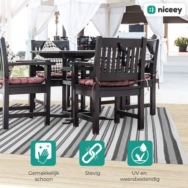 Niceey Buitenkleed - Tuintapijt - 120x180cm - Grijs/Beige