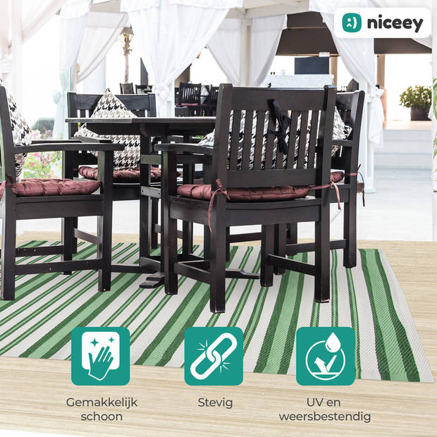 Niceey Buitenkleed - Tuintapijt - 160x230cm - Groen/Wit