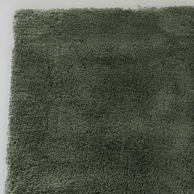 Vloerkleed rechthoek 140x200cm groen hoogpolig tapijt Avelyn fluffy vloerkleed