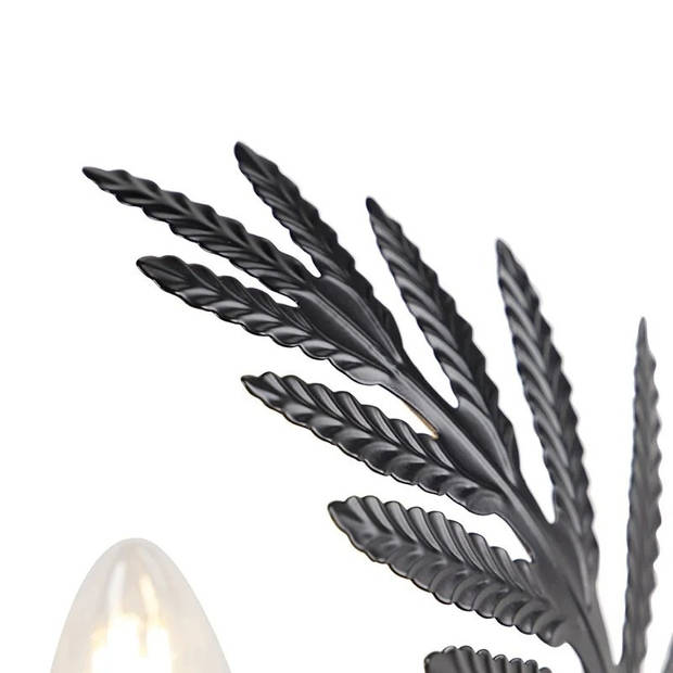Ylumen Tafellamp Palm 1 blad H 24 cm zwart