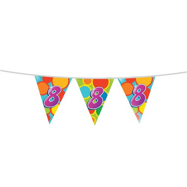 Leeftijd verjaardag thema 8 jaar pakket ballonnen/vlaggetjes - Feestpakketten