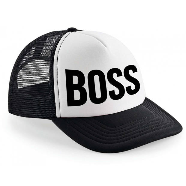 Boss snapback cap/ truckers pet zwart voor heren - verkleed petten - Verkleedhoofddeksels