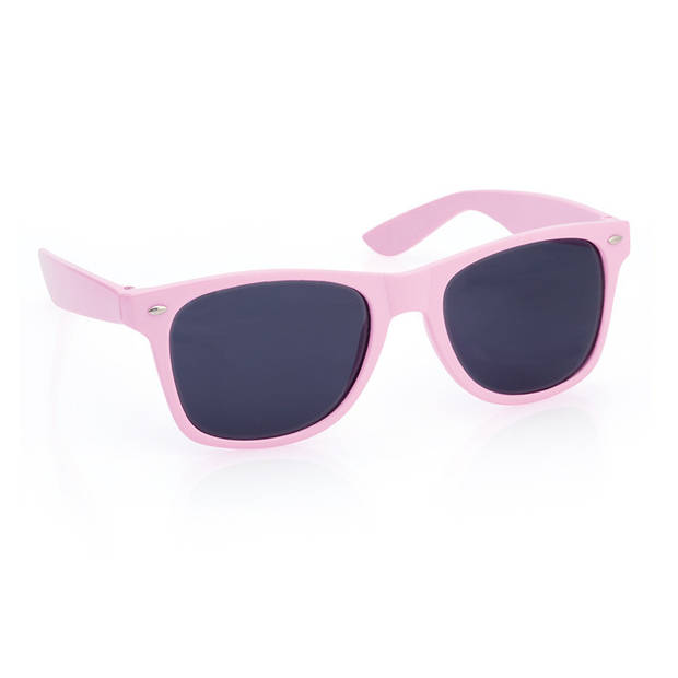 Hippe party zonnebrillen lichtroze 4 stuks - Verkleedbrillen