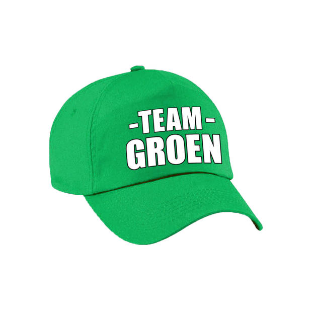 Team groen pet volwassenen voor sportdag - Verkleedhoofddeksels