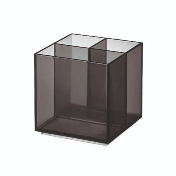 iDesign - Make-up Organizer met 3 Vakken, 10.2 x 10.2 x 10.2 cm, Smoke - iDesign Sarah Tanno Collection