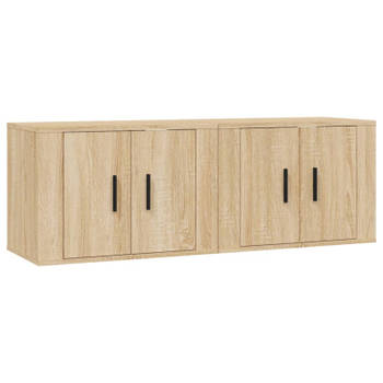 vidaXL Tv-wandmeubels 2 st 57x34,5x40 cm sonoma eikenkleurig