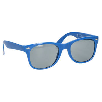 Hippe feest zonnebril met blauw montuur - Verkleedbrillen