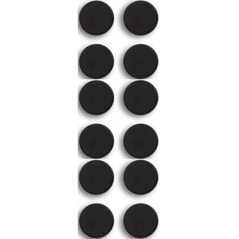 Zeller whiteboard/koelkast magneten extra sterk - 12x - mat zwart - Magneten