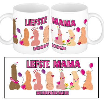 Cadeau mok Moederdag - Liefste mama - piemels - fout/grappig - feest mokken