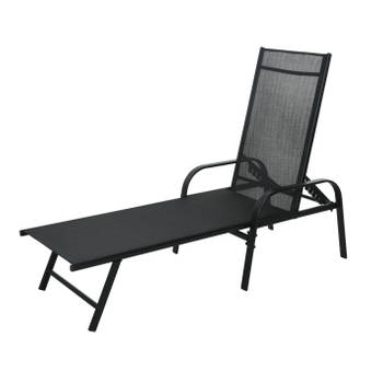 Comfortabel Verstelbaar Ligbed - Ventilerend - Kleur Zwart 195x60 cm