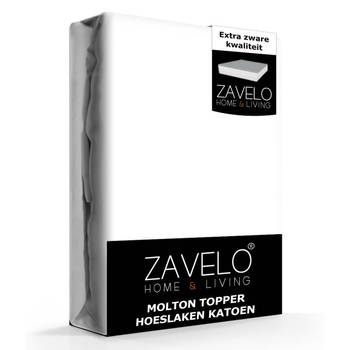 Zavelo Molton Topper Hoeslaken (100% Katoen)-Lits-jumeaux (180x210 cm)