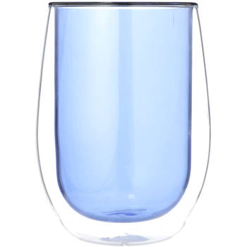 Blokker dubbelwandig glas 35cl - blauw
