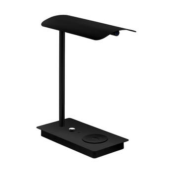 EGLO Arenaza Tafellamp - LED - 32 cm - Qi telefoonoplader, draadloos opladen -Zwart - Dimbaar met touch schakelaar
