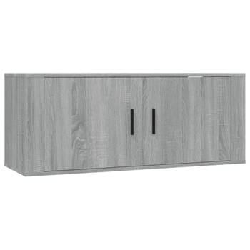 The Living Store Televisiewandmeubel - TV-kast - Wandgemonteerd - Grijs sonoma eiken - 100x34.5x40cm