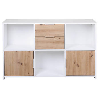 Pepeto dressoir 2 laden, 2 deuren, 3 planken wit, Artisan eik decor.