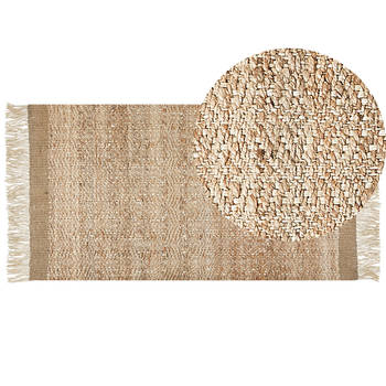 Beliani ABANA - Gevlochten-Beige-Jute