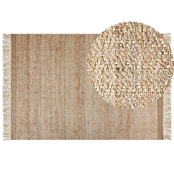 Beliani ABANA - Gevlochten-Beige-Jute