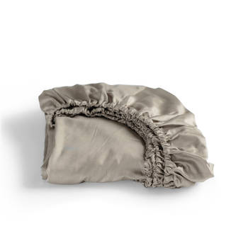 Cinderella Sundays - Hoeslaken - Tot 25 cm matrashoogte - Satijn - 70x200 cm - Taupe