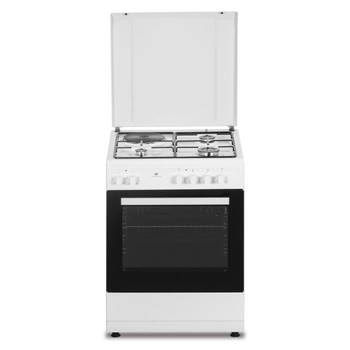 Gemengde Cuisiniere Continental Edison CECM60FCW - 3 gaslichten + 1 Elektrisch - L59.8 x D61 XH83 cm - Wit wit