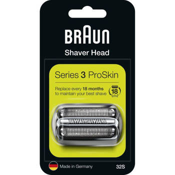 Braun Spare Part 32S Silver Razor - Compatibel met Series 3-scheerapparaten