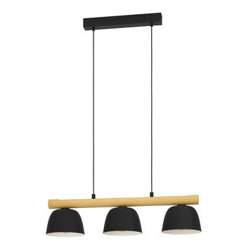 EGLO Sherburn Hanglamp - E27 - 77 cm - Zwart/Bruin - Hout