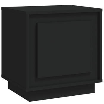 vidaXL Nachtkastje 44x35x45 cm bewerkt hout zwart