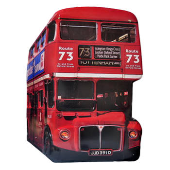 Clayre & Eef Wanddecoratie Bus 60x80 cm Rood Zwart Ijzer Route 73 Muurdecoratie Rood Muurdecoratie