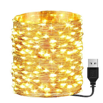 Homezie Fairy Lights - 20 meter - 200 Leds - USB - Voor binnen & buiten - Lampjes Slinger - Lichtsnoer Binnen & buiten