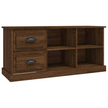 vidaXL Tv-meubel 102x35,5x47,5 cm bewerkt hout bruin eikenkleur