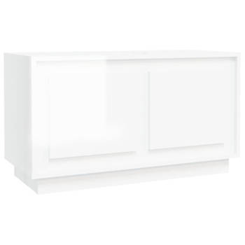 vidaXL Tv-meubel 80x35x45 cm bewerkt hout hoogglans wit