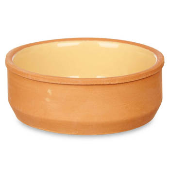Set 6x tapas/creme brulee serveer schaaltjes terracotta/geel 12x4 cm - Snack en tapasschalen