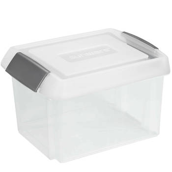 Sunware opslagbox kunststof 32 liter transparant 45 x 36 x 24 cm met hoge deksel - Opbergbox