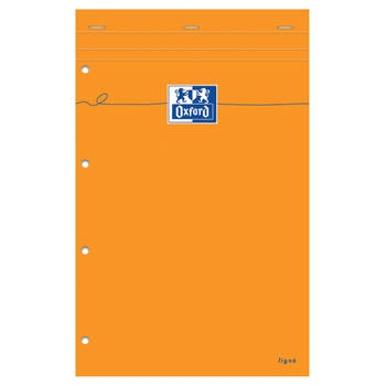 Oxford Orange Pads schrijfblok, ft A4+, gelijnd, 160 bladzijden, 4-gaatsperforatie 5 stuks