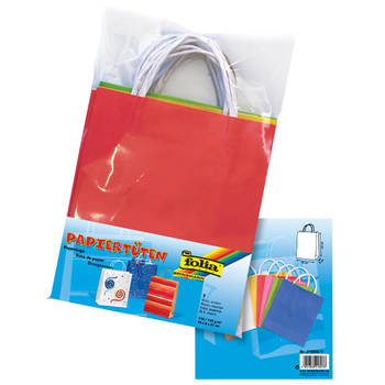 Folia papieren kraft zak, 110-125 g/m², geassorteerde kleuren, pak van 7 stuks 5 stuks