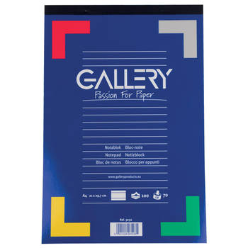 Gallery schrijfblok, ft A4, gelijnd, blok van 100 vel 10 stuks