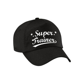 Bellatio Decorations cadeau pet/cap voor volwassenen - Super Trainer - zwart - geweldige coach - Verkleedhoofddeksels