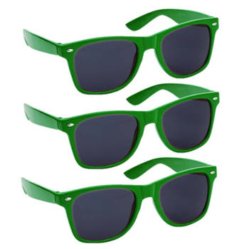 Hippe party zonnebrillen groen 4 stuks - Verkleedbrillen