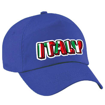 Italie landen voetbal pet blauw volwassenen EK / WK - Verkleedhoofddeksels