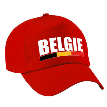 Belgie landen pet/baseball cap rood volwassenen - Verkleedhoofddeksels