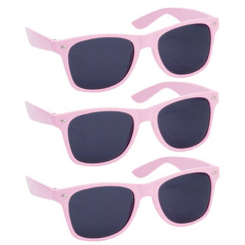 Hippe party zonnebrillen lichtroze 10 stuks - Verkleedbrillen