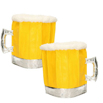 2x stuks bier hoed oktoberfest / bier festival geel voor volwassenen - Verkleedhoofddeksels