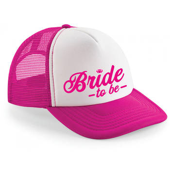 Bellatio Decorations vrijgezellenfeest pet voor dames - Bride to be - roze/wit - snapback cap - Verkleedhoofddeksels