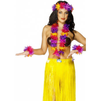 4x stuks hawaii thema verkleed kransen set - Verkleedkransen