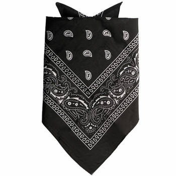 Traditionele bandana - zwart - 52 x 55 cm - Verkleedhoofddeksels
