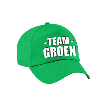 Team groen pet volwassenen voor sportdag - Verkleedhoofddeksels